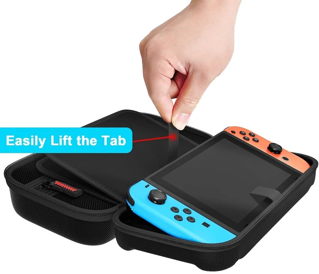 Alt view image 9 of 12 - Switch Carrying Case Compatible with Nintendo Switch/Switch OLED, with 20 Games Cartridges Protective Hard Shell Travel Carrying Pouch for Console & Accessories Playstation Vita Case Black