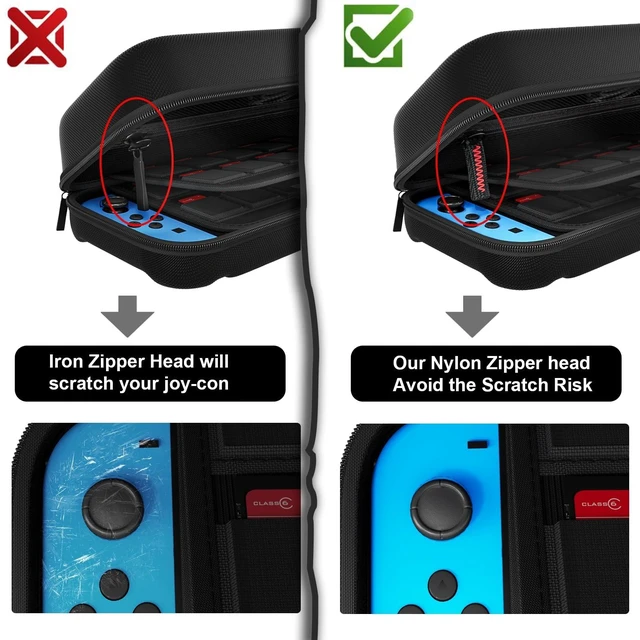 Alt view image 11 of 12 - Switch Carrying Case Compatible with Nintendo Switch/Switch OLED, with 20 Games Cartridges Protective Hard Shell Travel Carrying Pouch for Console & Accessories Playstation Vita Case Black