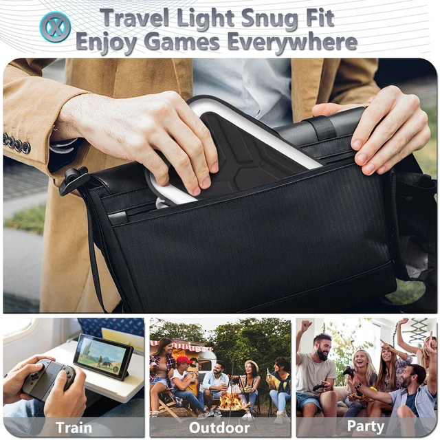 Alt view image 14 of 14 - Slim Carrying Case for Nintendo Switch 2, Upgrade Thin Travel Case with Soft Lining 12 Game Card Slots, Original Design Portable Hard Storage Bag for Switch 2 Console and Accessories, Sliver Black