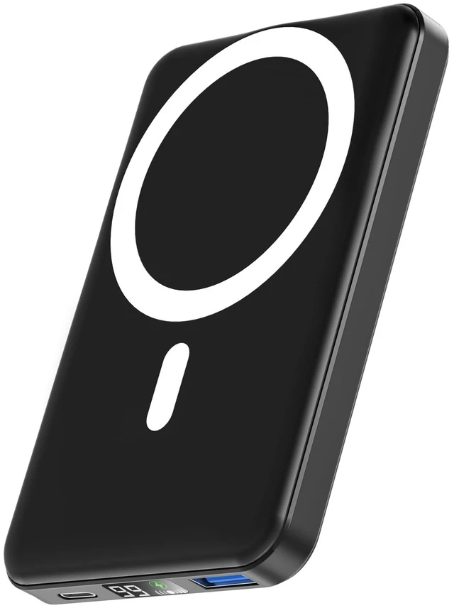 Alt view image 8 of 14 - for Magsafe Power Bank, 10000mAh Magnetic Portable Charger with 22.5W PD Fast Charging USB-C Cable LED Display Wireless Battery Pack for iPhone 17/16/15/14/13/12 Series-Black