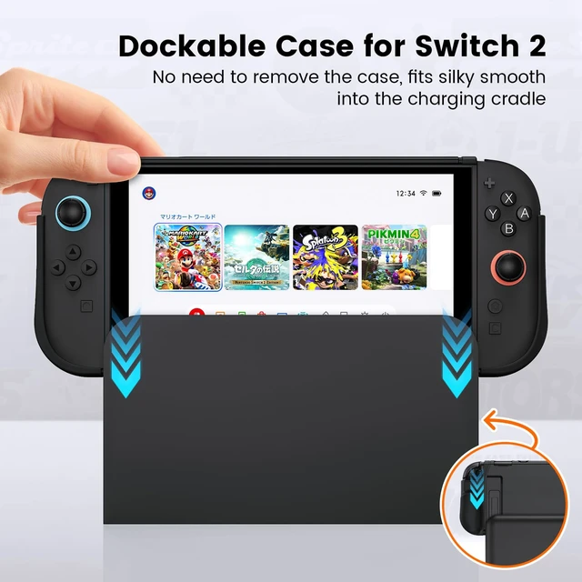 Alt view image 10 of 14 - for Switch 2 Grip Case (2025), Dockable Case with Ergonomic Grip for Handheld as a Real Gamepad, Shockproof Protective Case Accessories for Switch 2