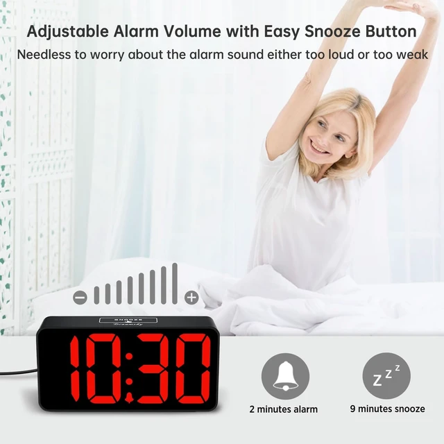 Alt view image 13 of 14 - Small Digital Alarm Clock for Bedroom with Large Big Numbers