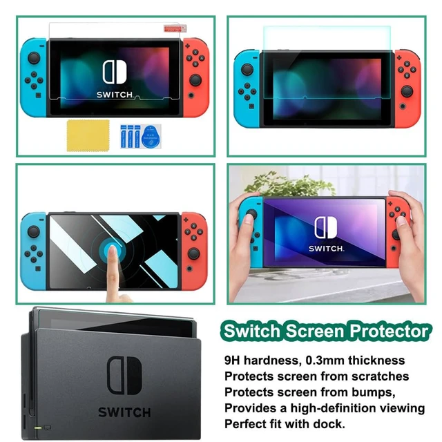 Alt view image 11 of 14 - Carrying Case for Nintendo Switch, Soft Switch Case, Screen Protector, Thumb Grips Caps, Switch Accessories Protective Cases for Switch Console, Portable Travel Carry Cases for Nintendo Switch, Green