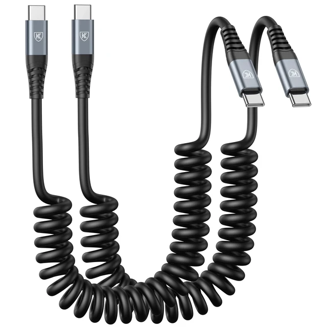Alt view image 8 of 14 - USB C to C Cable 3ft 2Pack Coiled USB C Charger Cable for Car Type C Fast Charging Cable for iPhone 17/16/15/Plus/Pro/Pro Max/Samsung Galaxy S23