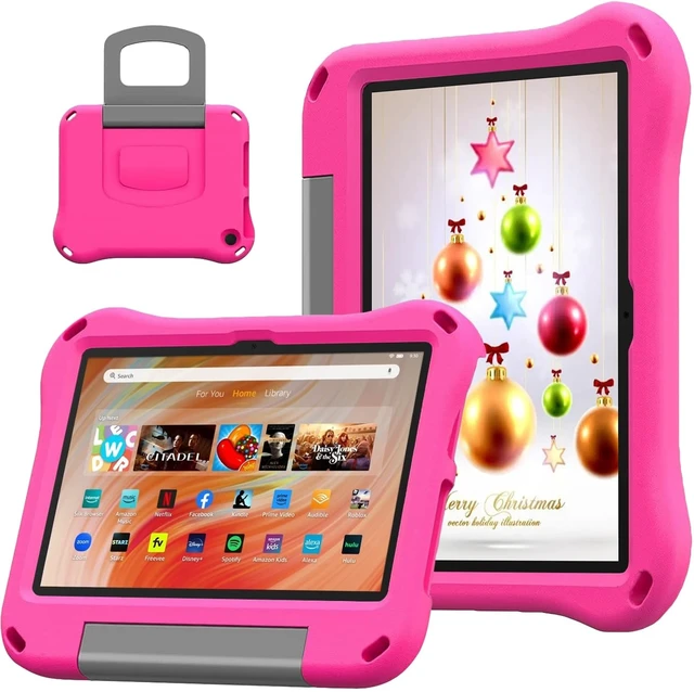 Alt view image 7 of 12 - Fire HD 10 Tablet Case,Fire HD 10 Case for Kids(13th/11th Gen, 2023/2021 Release),Light Weight Shock Proof Convertible Handle Stand Kids Case for Kindle Fire HD 10/Plus/Kids/Pro Tablet,Pink