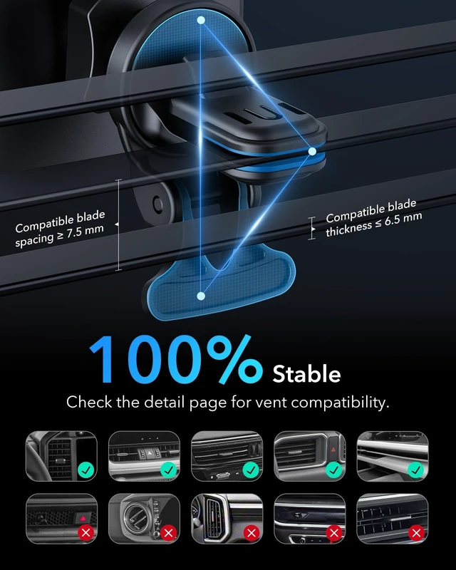 Alt view image 12 of 14 - for MagSafe Car Mount Charger,15W Magnetic Wireless Car Charger, for MagSafe Car Charging, Air Vent Dashboard Phone Holder Mount for iPhone Air 17 Pro Max 16 15 14 13 12, Galaxy S26, Fast Charging