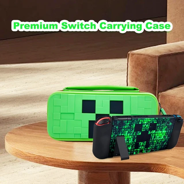 Alt view image 13 of 14 - Carrying Case for Nintendo Switch, Soft Switch Case, Screen Protector, Thumb Grips Caps, Switch Accessories Protective Cases for Switch Console, Portable Travel Carry Cases for Nintendo Switch, Green