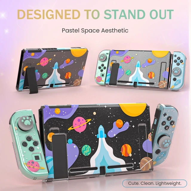 Alt view image 11 of 14 - Glitter Clear Case for Nintendo Switch 2017 Only, Soft TPU Protective Cover with Screen Protector and 2 Thumb Grip Caps, Cute Protective Shell for Girls and Gamers