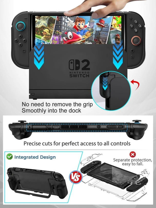 Alt view image 12 of 14 - High-end Quality Upgrade Large Capacity Travel Carrying switch 2 case for Nintendo Switch 2 Accessories and Console 2025, with switch 2 Grip Protective Case Cover and Joycon Thumb Grip