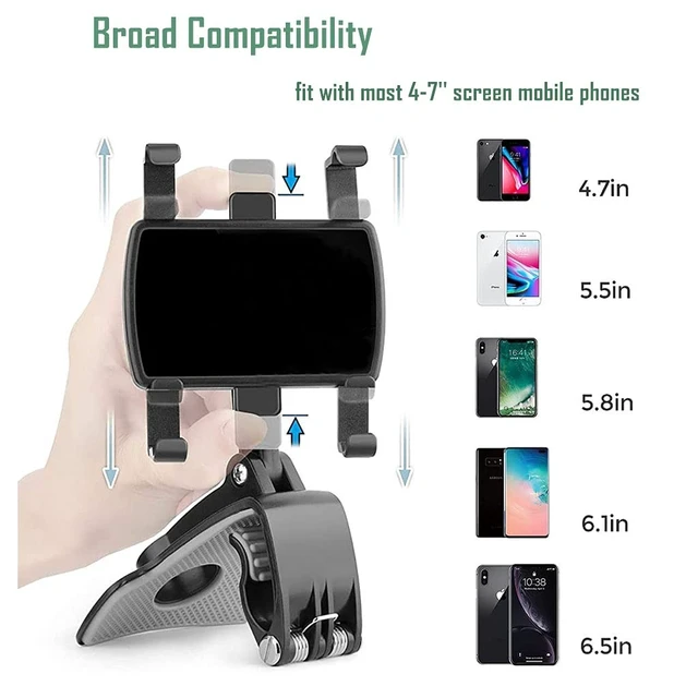 Alt view image 11 of 12 - Phone Holder Mount,360 Degrees Rotation Dashboard Phone Holder for iPhone,Samsung,Google,Nokia,and 4 to 7" Smartphones