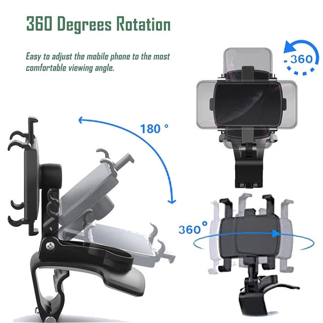 Alt view image 9 of 12 - Phone Holder Mount,360 Degrees Rotation Dashboard Phone Holder for iPhone,Samsung,Google,Nokia,and 4 to 7" Smartphones