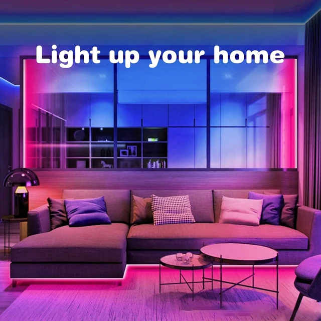 Alt view image 13 of 14 - 200ft (2 Rolls of 100 ft) Led Strip Lights RGB Music Sync Color Changing Bluetooth Led Lights with Smart App Control Remote Led Lights for Bedroom Room Lighting Flexible Home Décor