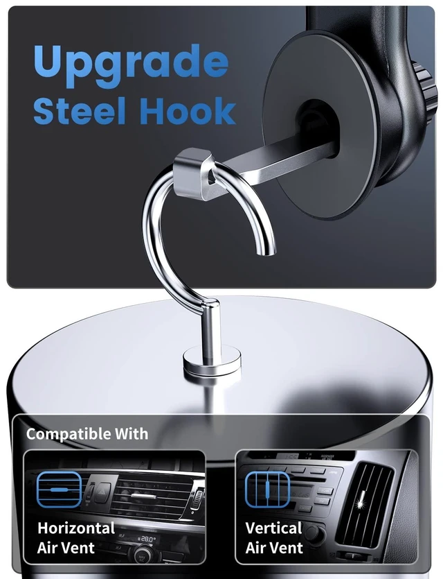 Alt view image 12 of 14 - Car Vent Phone Mount, Car Phone Holder Mount with Swing Arm Air Vent Clip Car Mount Cell Phone Holder Car for iPhone 17/16/ 15/14/ 13 Pro Max & All 4.7" - 6.9" Android Smartphone