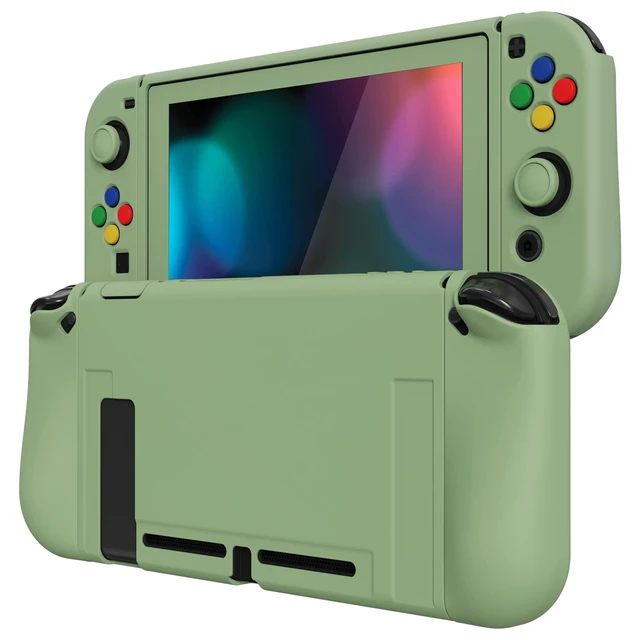 Alt view image 14 of 14 - ZealProtect Soft Protective Case for Nintendo Switch, Flexible Joycon Cover Slim Cover for Nintendo Switch with Screen Protector & Thumb Grip Caps & ABXY Direction Button Caps - Matcha Green