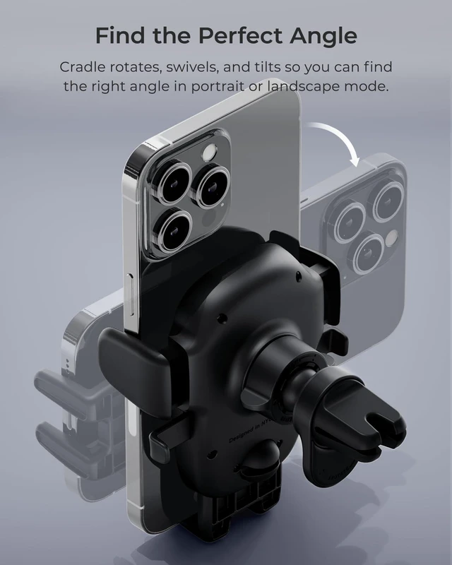 Alt view image 11 of 12 - Easy One Touch Advanced Air Vent Car Phone Mount - Universal Cell Phone Holder for iPhone, Google, Samsung, Moto, LG, and All Other Smartphones