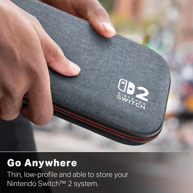 Alt view image 10 of 14 - Slim Case for Nintendo Switch 2 - Dark Heather Grey, Officially Licensed, Protective Case, Holds 10 Game Cards, Padded Screen Protector, Built-in Play Stand