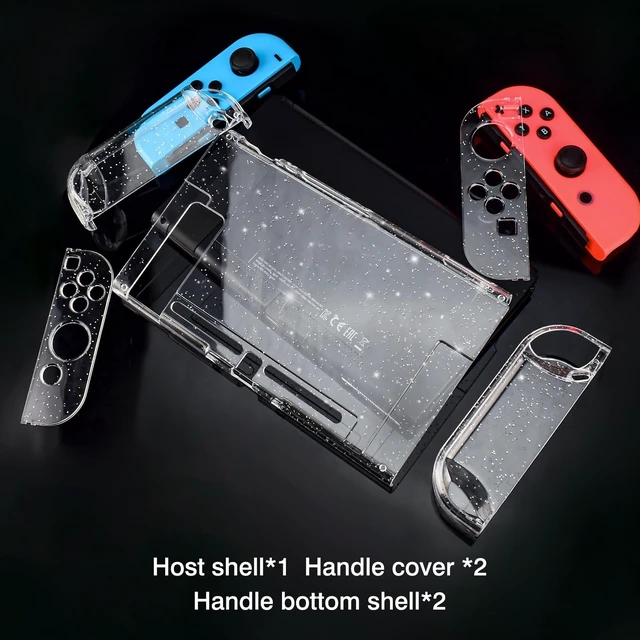 Alt view image 14 of 14 - Dockable Crystal Case for Nintendo Switch, Glitter Bling Cover with Shock-Absorption and Anti-Scratch Design Protective Case - Crystal Glitter