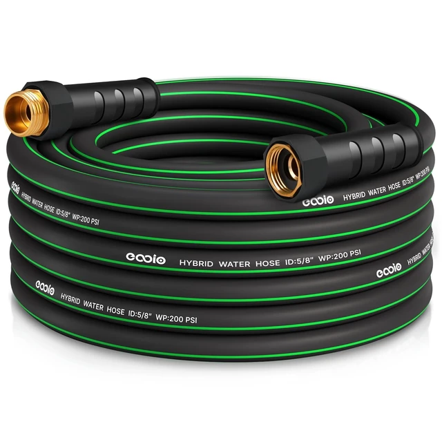 Alt view image 8 of 14 - Heavy Duty Garden Hose 25ft, NON-EXPANDABLE Flexible Water Hose, Kink Resistant Lightweight Hybrid Hose, Leakproof Hose Male to Female Fittings