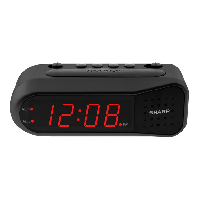 Alt view image 7 of 12 - Digital Alarm Clock for Heavy Sleepers, Dual Alarm, Red LED, Black