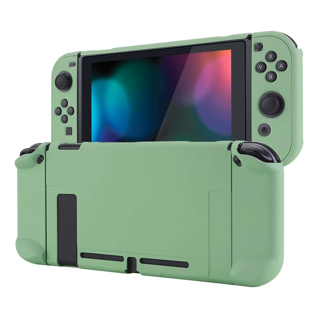 Alt view image 8 of 14 - PlayVital Back Cover for Nintendo Switch Console,Joycon Handheld Controller Separable Protector Hard Shell,Dockable Protective Case for Nintendo Switch - Matcha Green (NOT for Switch 2)