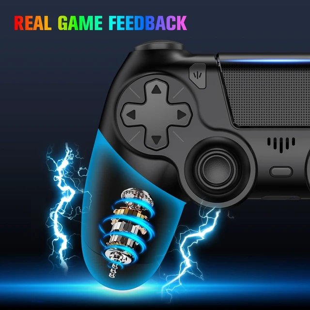 Alt view image 12 of 14 - 2 Pack Controllers with Charging Dock Station for PS4 Controller, Wireless Controller Compatible with PS4/Pro/Slim Consoles, with LED Charging Dock, Black