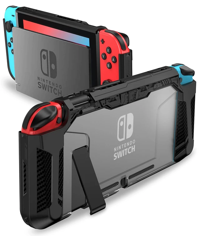 Alt view image 8 of 14 - Dockable Case for Nintendo Switch 2017,Protective Case Compatible for Nintendo Switch and Joy-Con Controller ,TPU Grip Cover with Shock-Absorption and Anti-Scratch Design(Black)