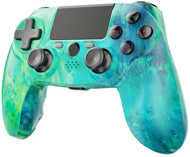 Alt view image 8 of 14 - Wireless Controller for PS4,compatible with ps4/slim/pro and windows pc 6-Axis Gyro/Multi Touch Pad/3.5mm Audio Jack/800mAh Battery and Speaker (Aurora Green)