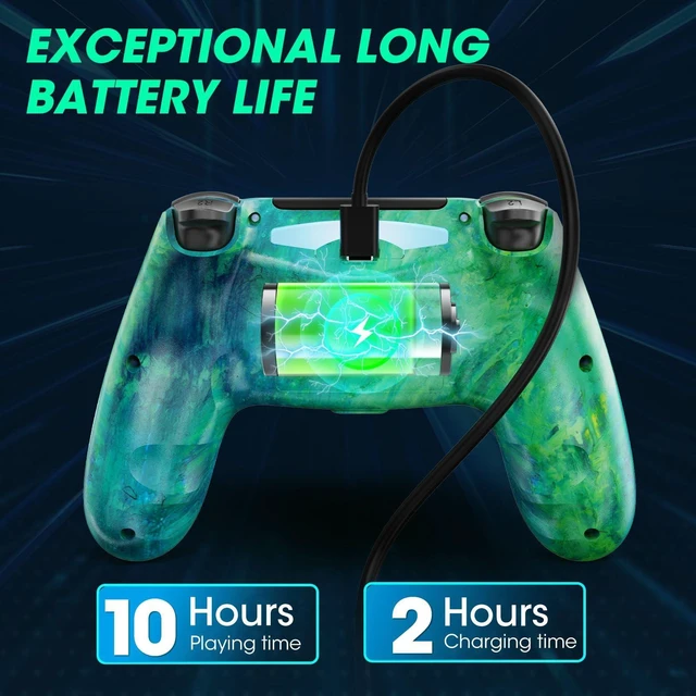 Alt view image 13 of 14 - Wireless Controller for PS4,compatible with ps4/slim/pro and windows pc 6-Axis Gyro/Multi Touch Pad/3.5mm Audio Jack/800mAh Battery and Speaker (Aurora Green)