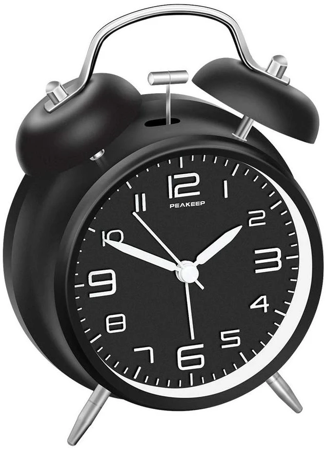 Alt view image 8 of 14 - 4 Inches Twin Bell Loud Alarm Clock for Heavy Sleepers, Backlight, Battery Operated Old Fashioned Alarm Clock for Bedrooms (3D-Dial, Black)