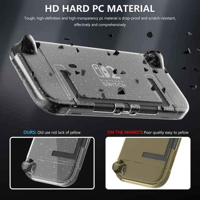 Alt view image 12 of 14 - Clear Glitter Case for Nintendo Switch 2, Protective Cover for Switch 2 and JoyCon Controller - Strong and Durable, Not Easy to Fall Off