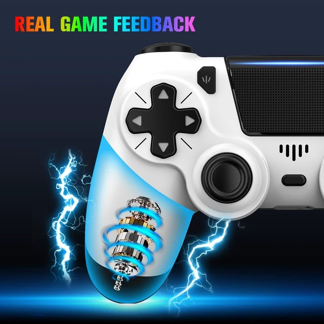 Alt view image 12 of 14 - 2 Pack Controllers with Charging Dock Station for PS4 Controller, Wireless Controller Compatible with PS4/Pro/Slim Consoles, with LED Charging Dock, Black & White
