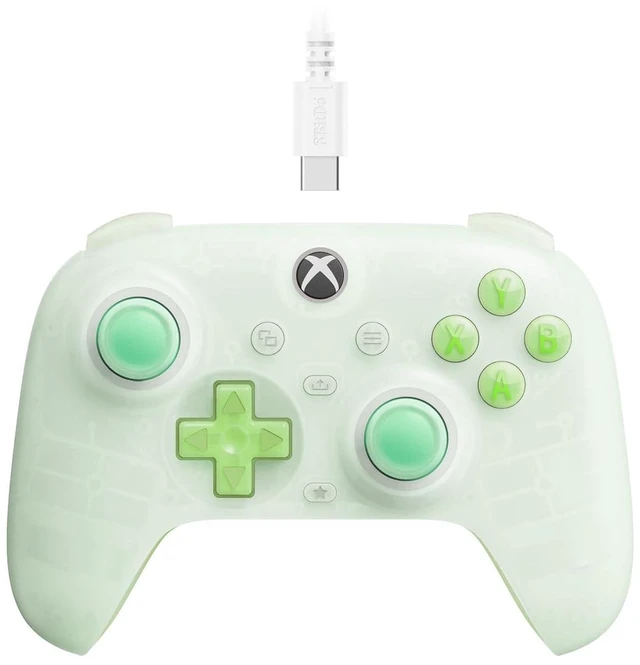 Alt view image 8 of 14 - Ultimate Mini Wired Controller for Xbox with RGB Lighting Fire Ring, Hall Effect Joysticks and Triggers, for Xbox Series X|S, Xbox One, Windows 10/11 - Officially Licensed (Translucent Green)