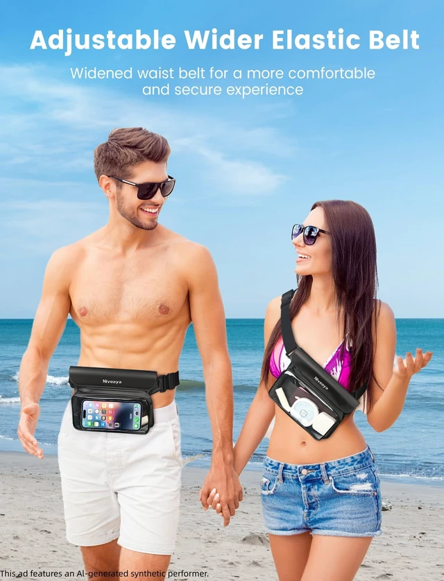 Alt view image 13 of 14 - IPX8 Waterproof Fanny Pack for Men Women, Large Capacity Touch Screen Dry Bag for Kayaking, Paddle Boarding, Waterpark & Swimming Essentials, Adjustable Waist Strap Pouch for Cell Phone