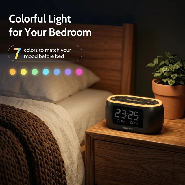 Alt view image 13 of 14 - Digital Alarm Clock Radio for Bedrooms, Phone-Free Wake-up with Dual Alarm, Night Light, Small Radio Clock for Bedside