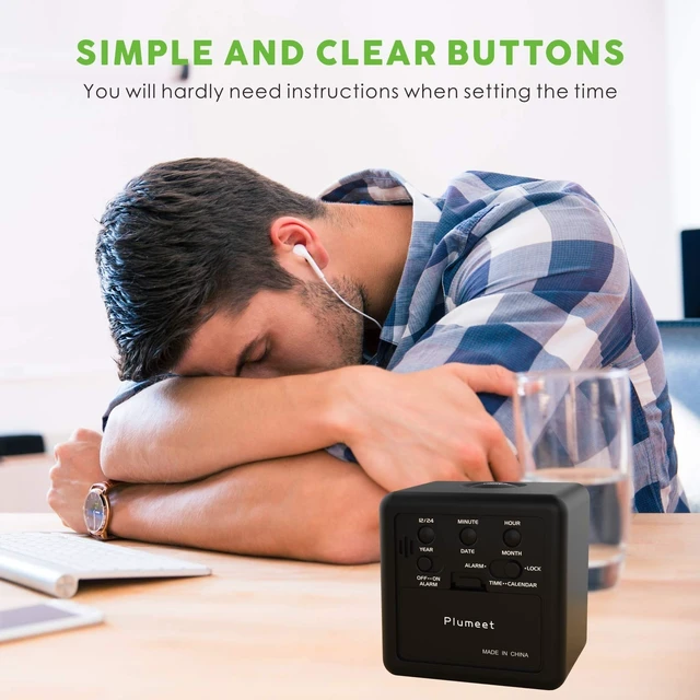 Alt view image 13 of 14 - Digital Alarm Clock Kids Alarm Clock with Snooze and Nightlight - Easy Setting Silicone Clock Display Time, Date - Loud Alarm Clock for Bedroom - Battery Powered (Black)