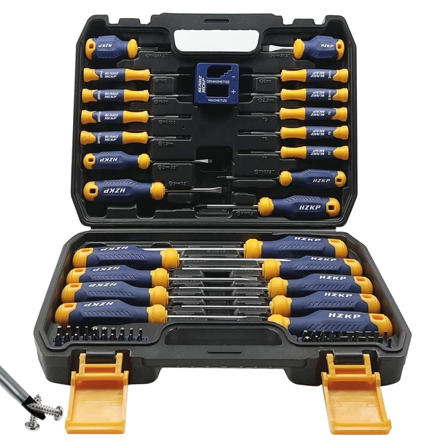 Alt view image 8 of 14 - Magnetic Screwdriver Set 66-Piece, S2- Alloy Tool Steel, Includes Slotted/Phillips/Torx Mini Precision Screwdrivers, Replaceable Screwdriver Bits With Sturdy tool box