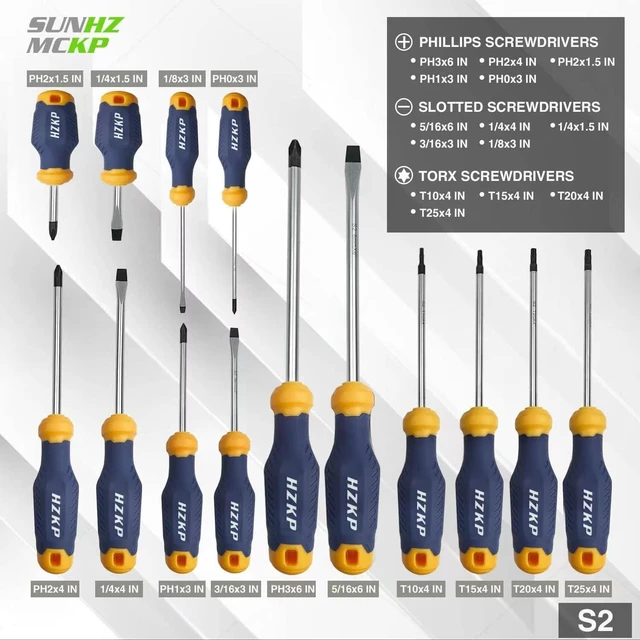 Alt view image 10 of 14 - Magnetic Screwdriver Set 66-Piece, S2- Alloy Tool Steel, Includes Slotted/Phillips/Torx Mini Precision Screwdrivers, Replaceable Screwdriver Bits With Sturdy tool box