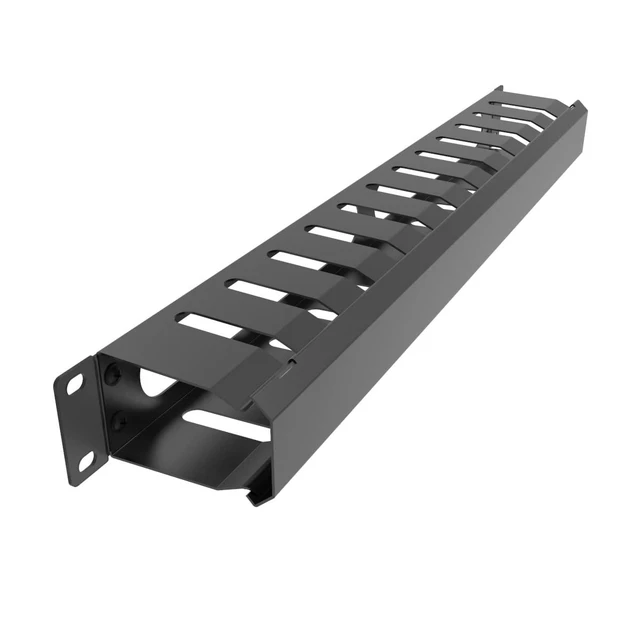 Alt view image 8 of 14 - All Metal 1U 19 Inch Server Rack Wire Management System-Horizontal Rack Mount 12 Larger Slots Cable Manager (AHMMA1U12S, Black)