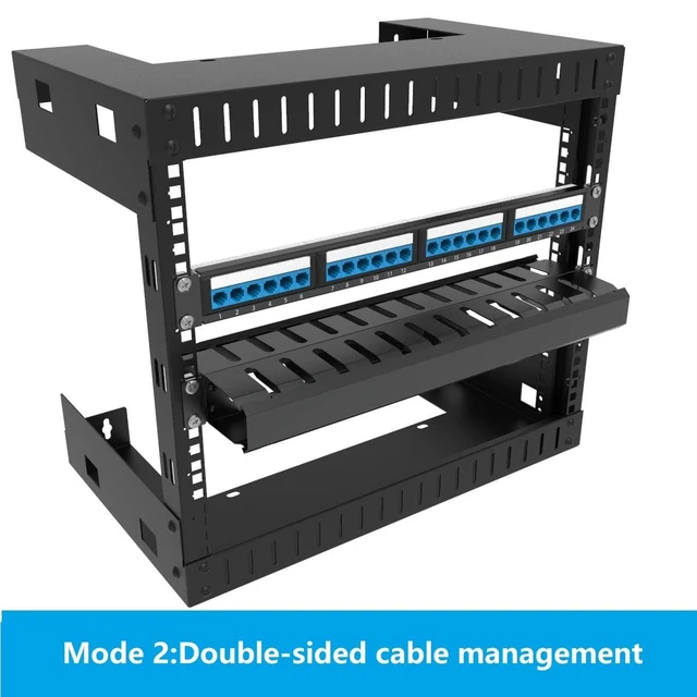 Alt view image 10 of 14 - All Metal 1U 19 Inch Server Rack Wire Management System-Horizontal Rack Mount 12 Larger Slots Cable Manager (AHMMA1U12S, Black)
