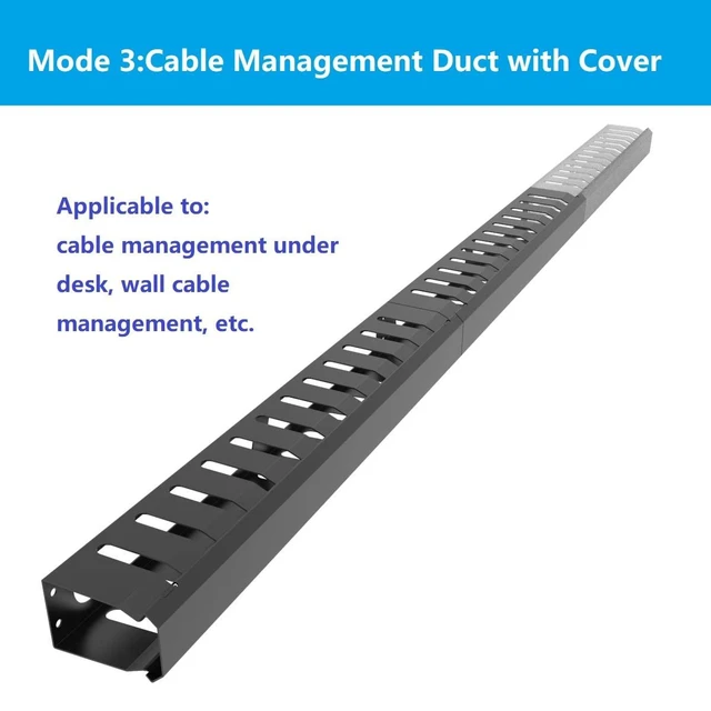 Alt view image 11 of 14 - All Metal 1U 19 Inch Server Rack Wire Management System-Horizontal Rack Mount 12 Larger Slots Cable Manager (AHMMA1U12S, Black)