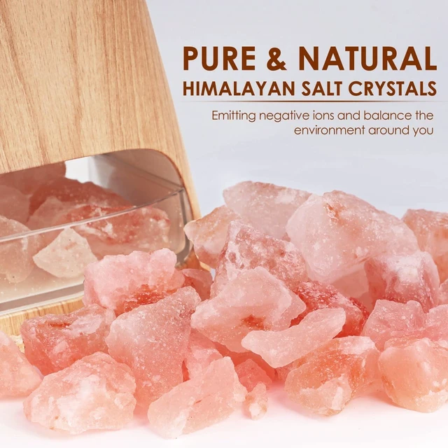 Alt view image 9 of 14 - 2-in-1 Essential Oil Diffuser for Home & Himalayan Salt Lamp, 150ml | Ultrasonic Aromatherapy Diffuser, Cool Mist Humidifier with Auto Shut-Off, 100% Pure Himalayan Pink Salt Rock, Wooden Grain