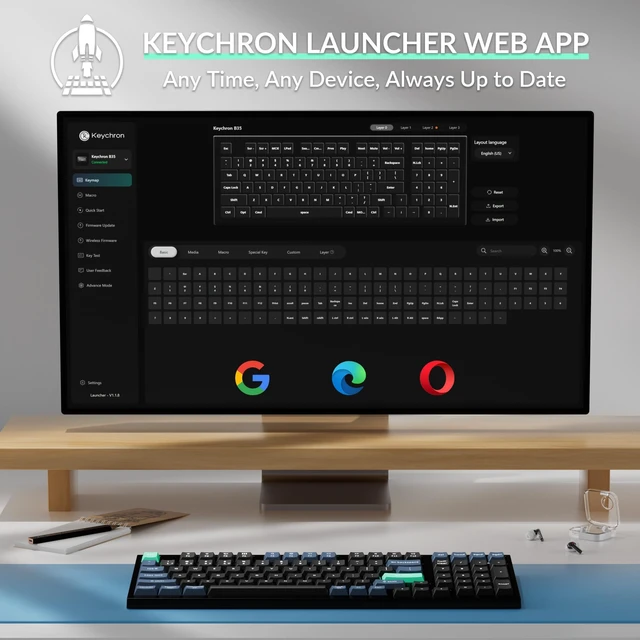 Alt view image 12 of 14 - Wireless Keyboard, 2.4 GHz/Bluetooth 96% Layout Keyboard with Numeric Keypad Silent Typing Launcher Support Ergonomic Angle Compatible with Mac Windows Linux