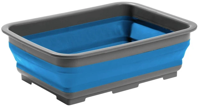 Alt view image 8 of 14 - Collapsible Silicone Washing Container for Camping and Backpacking - Camping Dishware Gear Essentials in Blue (Made by Caddis Sports)