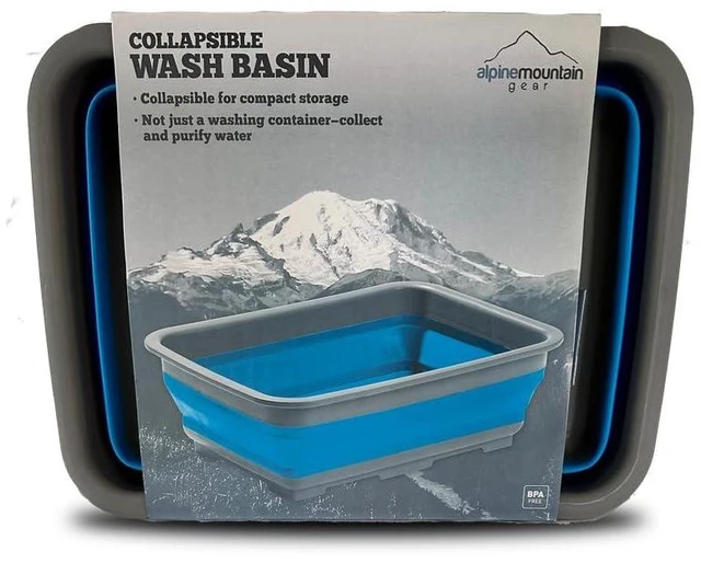 Alt view image 9 of 14 - Collapsible Silicone Washing Container for Camping and Backpacking - Camping Dishware Gear Essentials in Blue (Made by Caddis Sports)
