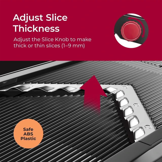 Alt view image 11 of 14 - Mandoline Slicer for Kitchen, Adjustable Vegetable Chopper, Fruit, Cheese Grater, Potato Chips Slicer - Black
