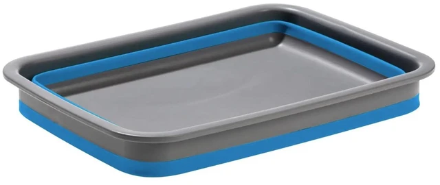 Alt view image 13 of 14 - Collapsible Silicone Washing Container for Camping and Backpacking - Camping Dishware Gear Essentials in Blue (Made by Caddis Sports)