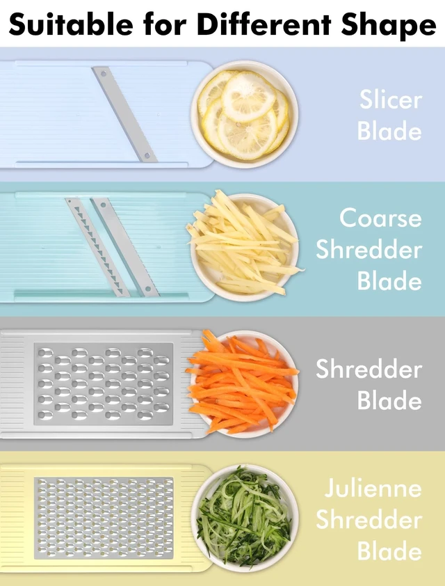 Alt view image 11 of 14 - Professional Mandoline Slicer for Kitchen, Multi Purpose Vegetable Slicer Cutter, Vegetable Cutter Onion Cutter for Veggie Fruit Cheese