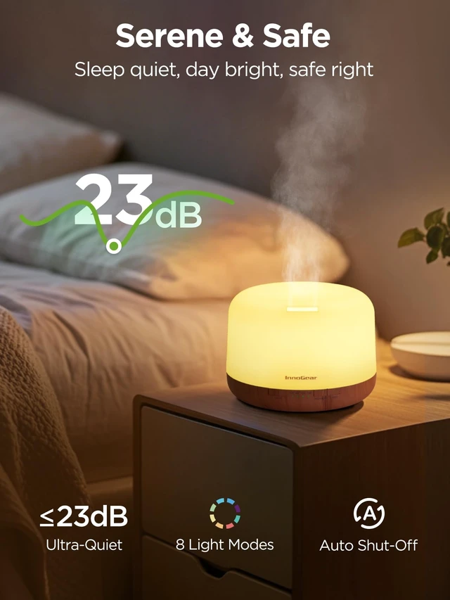 Alt view image 14 of 14 - 500ml Aromatherapy Diffuser for Home 10 Essential Oil Set, Yellow | Gift Set, Remote Control, Automatic Shut-Off, 4 Timers, Quiet, Run up to 18hrs, Cool Mist Humidifier, Large Room, Easy to Use