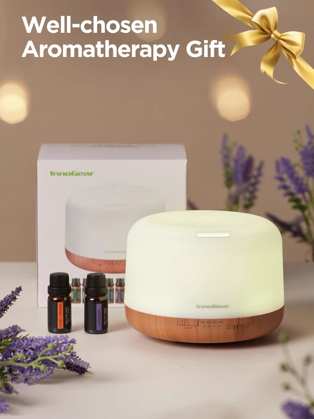 Alt view image 9 of 14 - 500ml Aromatherapy Diffuser for Home 10 Essential Oil Set, Yellow | Gift Set, Remote Control, Automatic Shut-Off, 4 Timers, Quiet, Run up to 18hrs, Cool Mist Humidifier, Large Room, Easy to Use