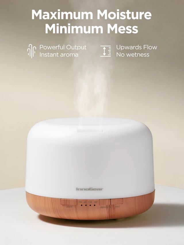 Alt view image 12 of 14 - 500ml Aromatherapy Diffuser for Home 10 Essential Oil Set, Yellow | Gift Set, Remote Control, Automatic Shut-Off, 4 Timers, Quiet, Run up to 18hrs, Cool Mist Humidifier, Large Room, Easy to Use